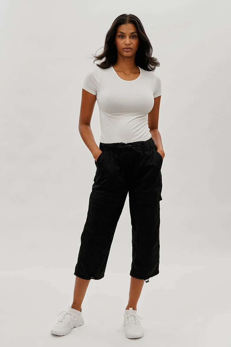 Utility Cargo Capris - Black - Image 5