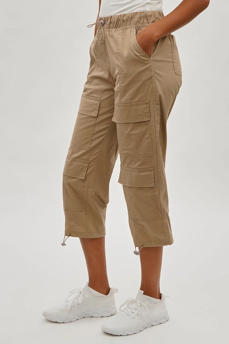 Utility Cargo Capris - Beige - Image 2