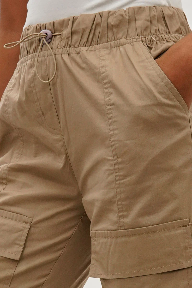 Utility Cargo Capris - Beige - Image 4