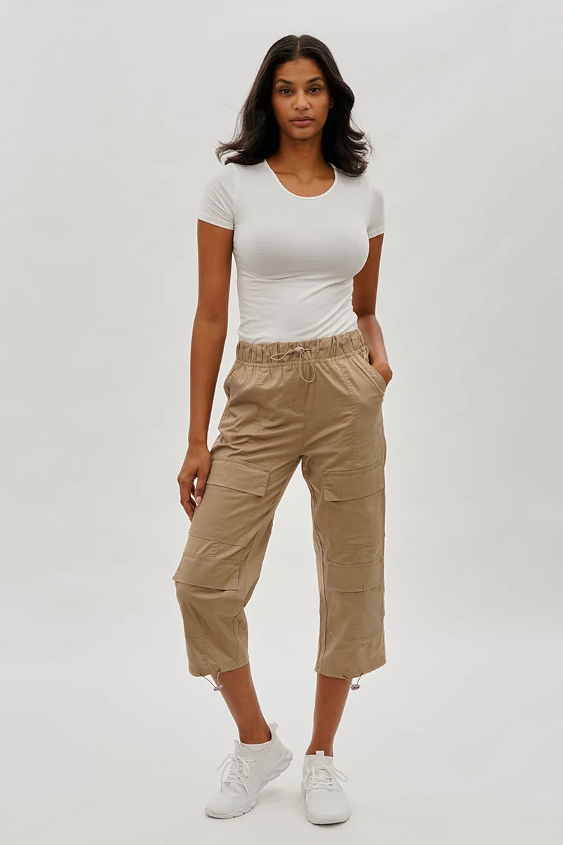 Utility Cargo Capris - Beige - Image 5