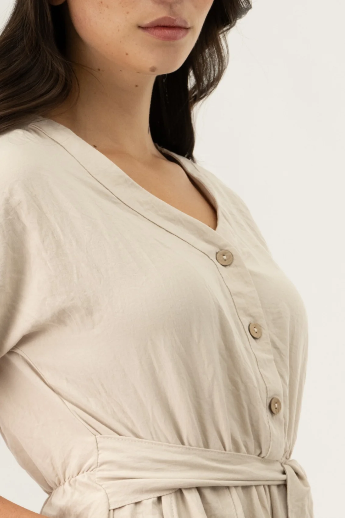 Short Sleeve Romper - Cream - Image 4