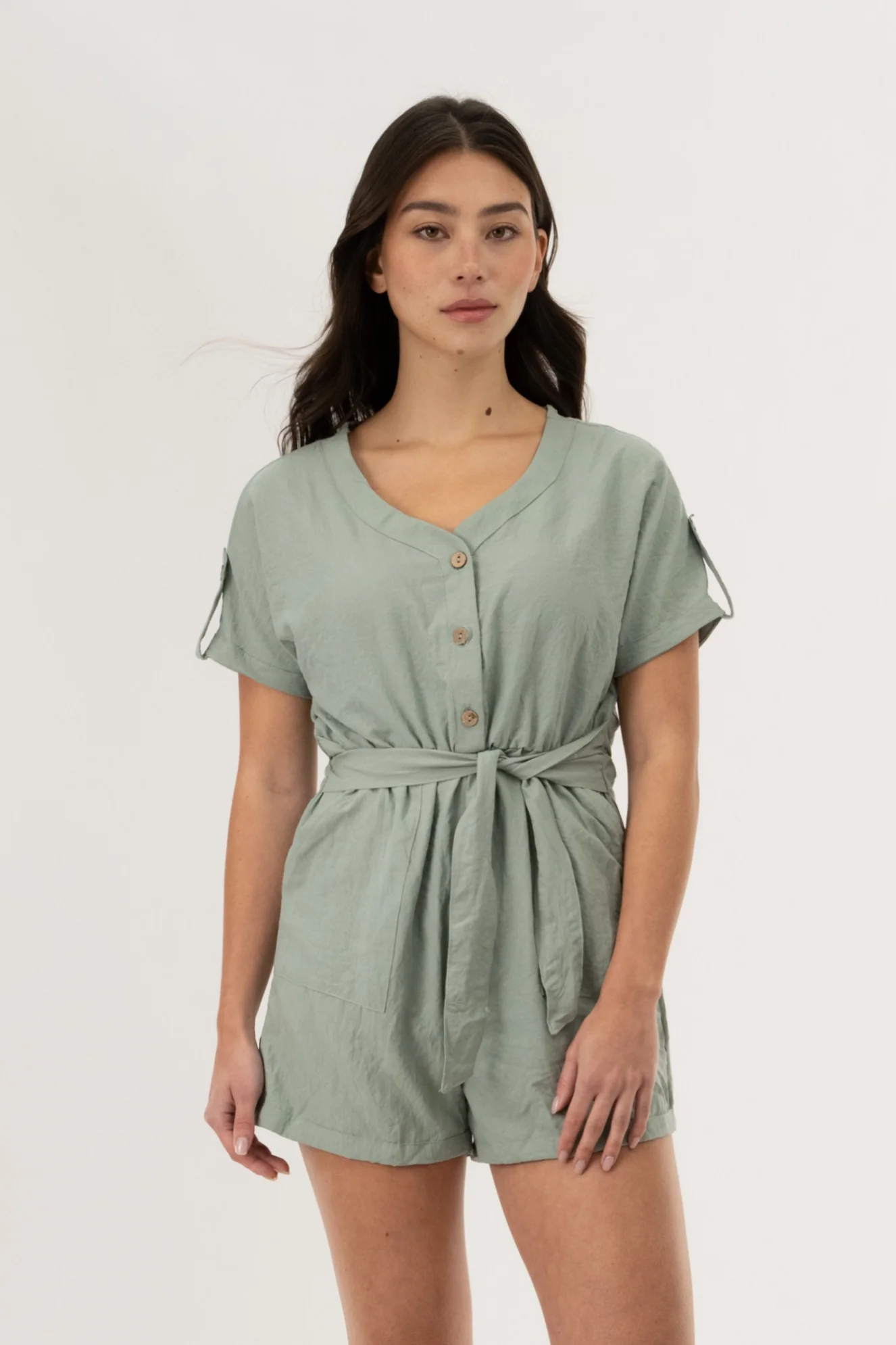 Short Sleeve Romper - Mint