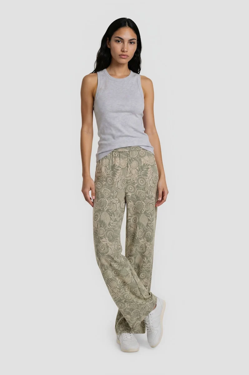 Printed Palazzo Pants - Beige