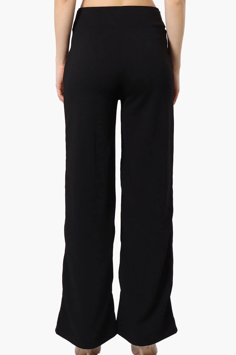 Solid Large Pocket Belted Pants - Black - Image 3
