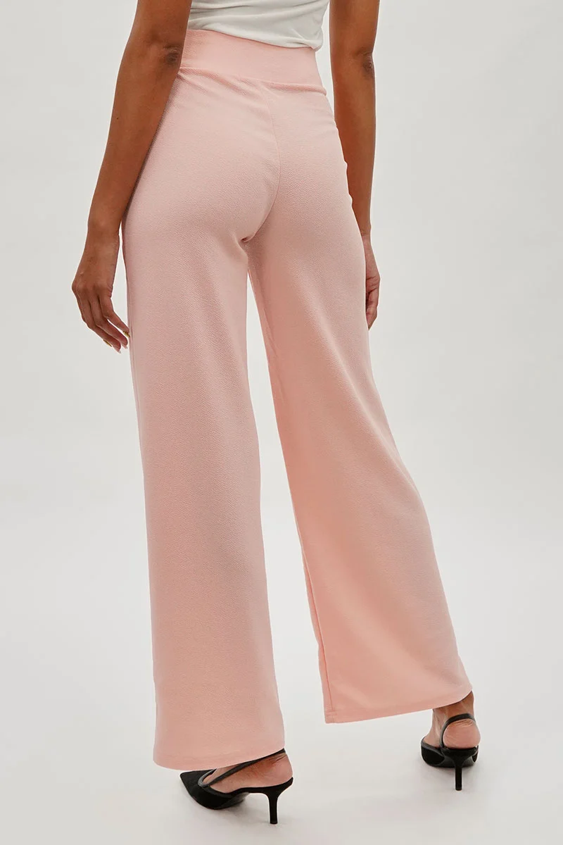 Belted Wide Leg Pants - Pink - Image 3