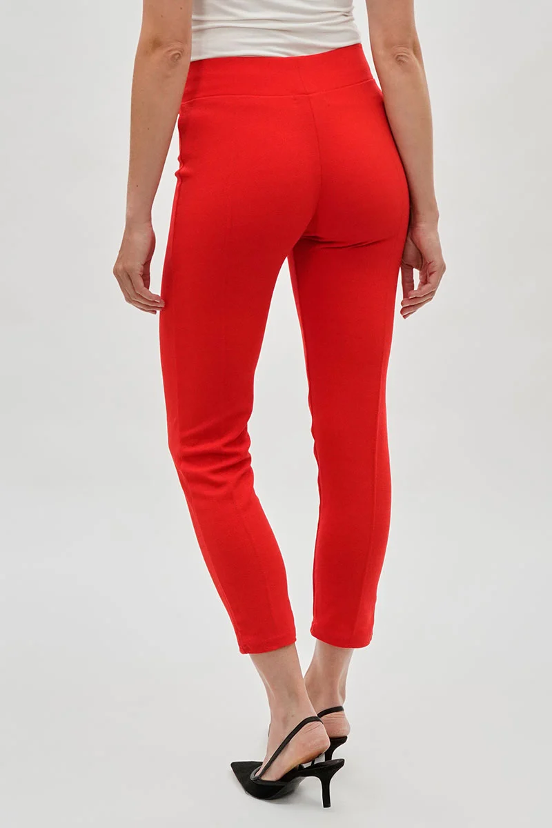 High Waisted Ankle Pants - Red - Image 3