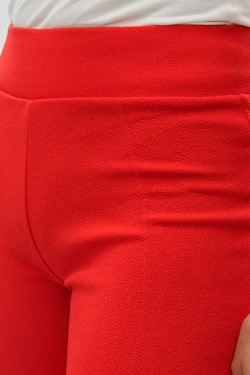 High Waisted Ankle Pants - Red - Image 4