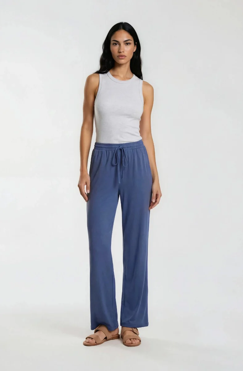 Wide Leg Pants - Blue