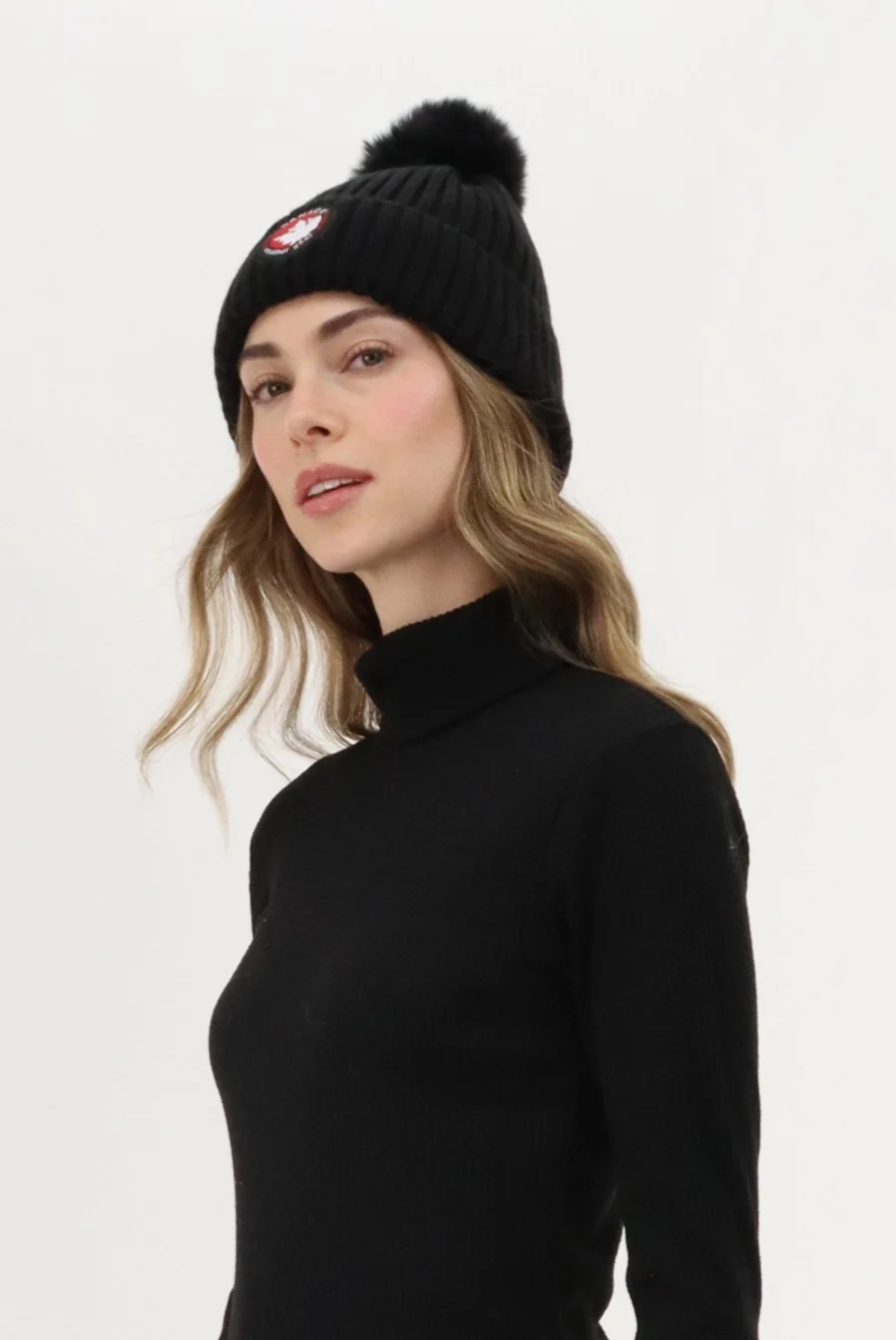 Gloves and Pom Pom Hat - Black - Image 2
