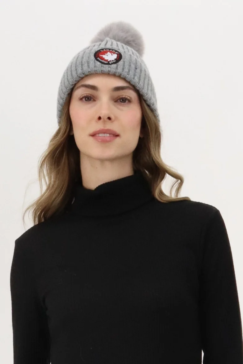 Gloves and Pom Pom Hat - Grey