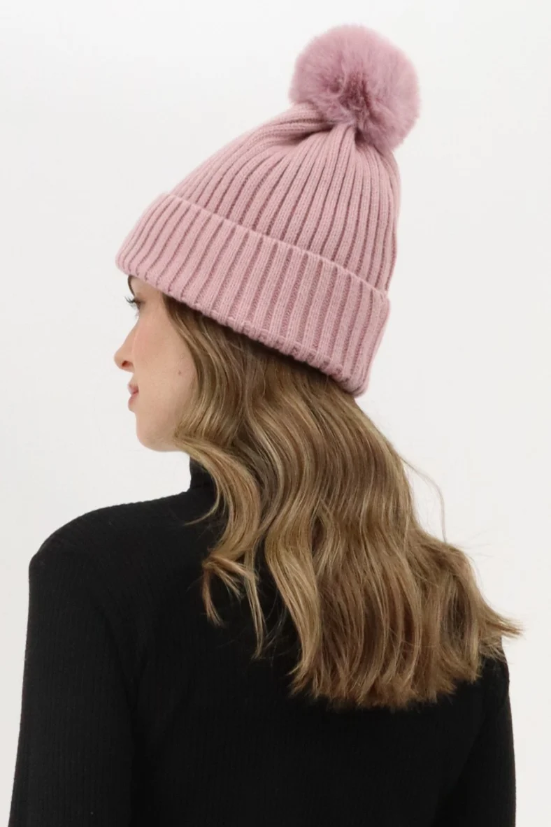 Gloves and Pom Pom Hat - Pink - Image 3