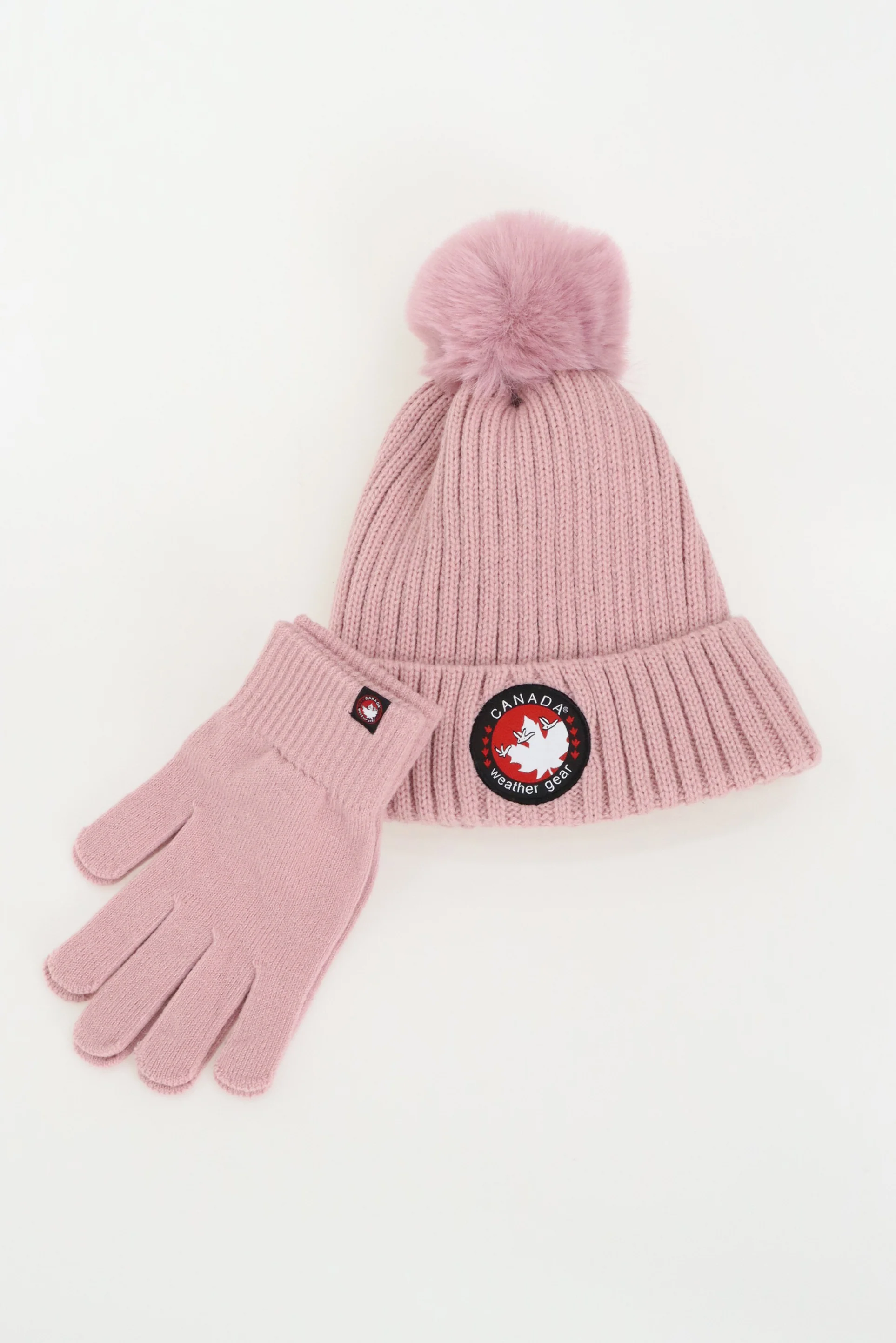 Gloves and Pom Pom Hat - Pink - Image 4