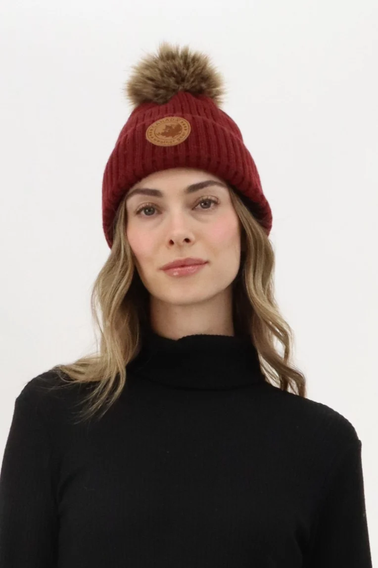 Gloves and Pom Pom Hat - Red