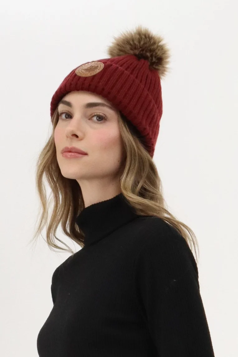Gloves and Pom Pom Hat - Red - Image 2