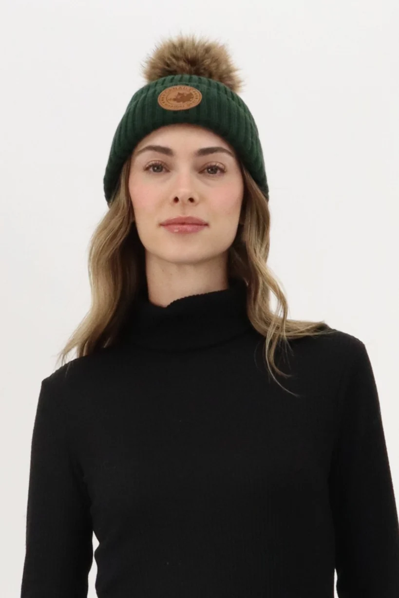Gloves and Pom Pom Hat - Green