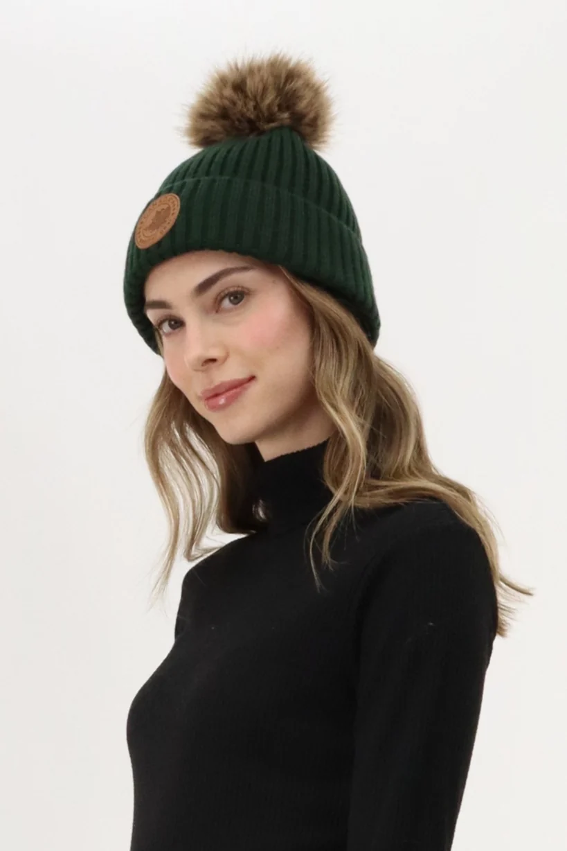 Gloves and Pom Pom Hat - Green - Image 2