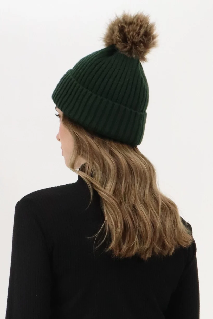 Gloves and Pom Pom Hat - Green - Image 3