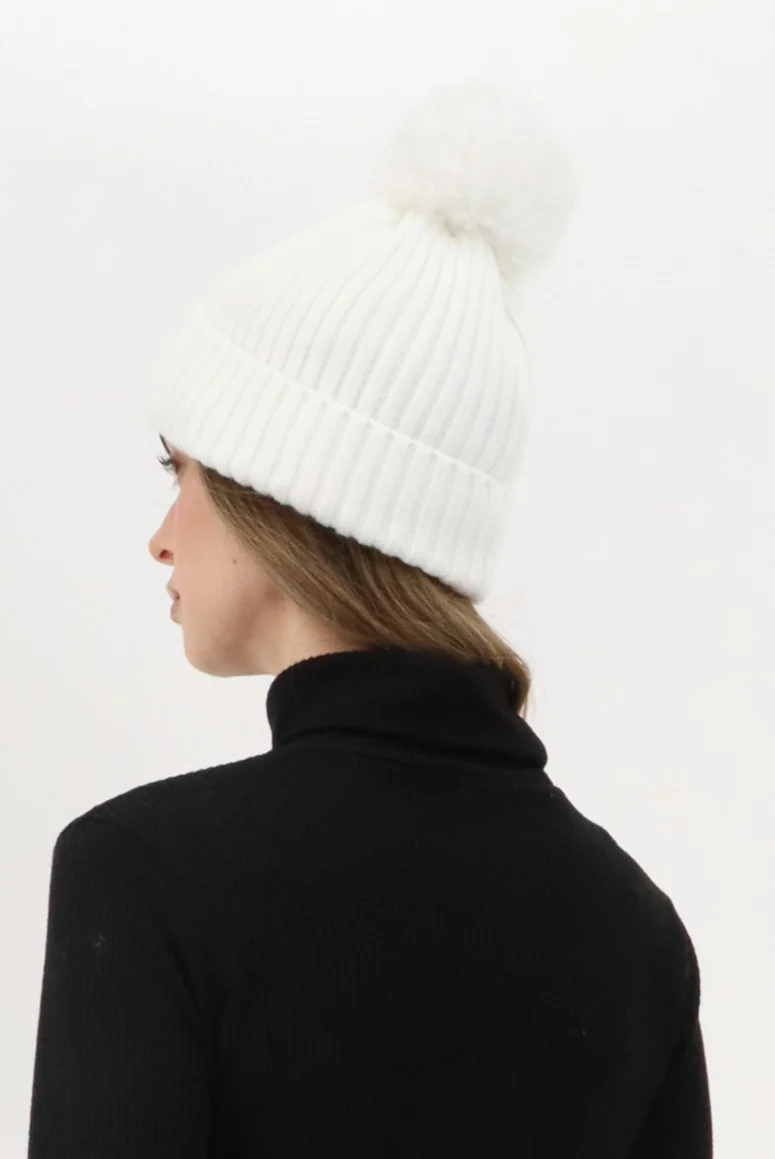 Gloves and Pom Pom Hat - White - Image 3