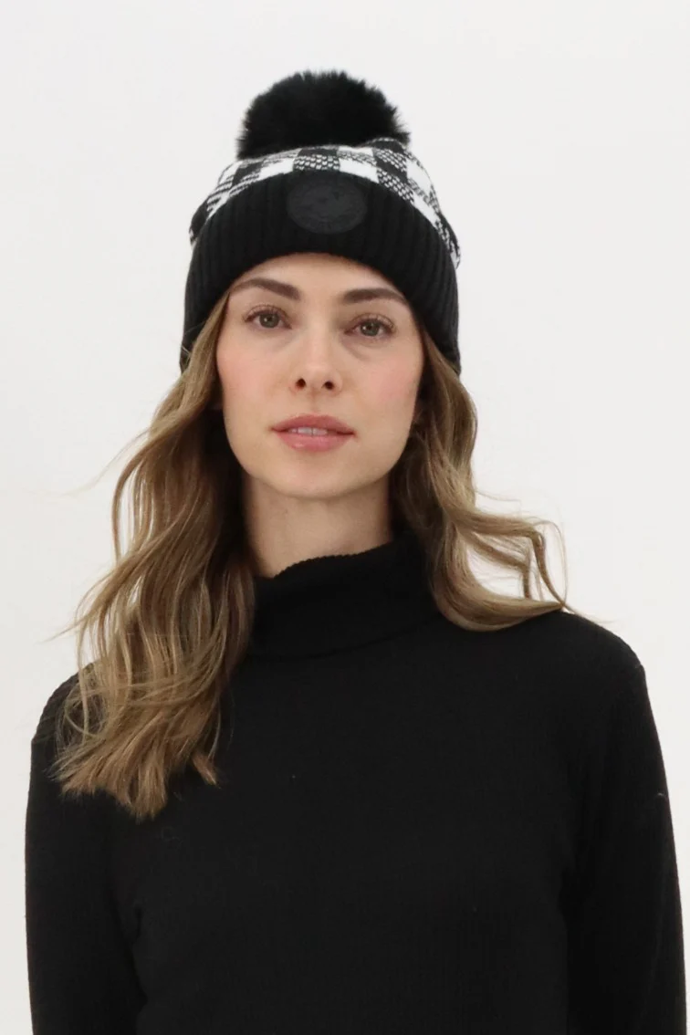 Gloves and Pom Pom Hat - Black