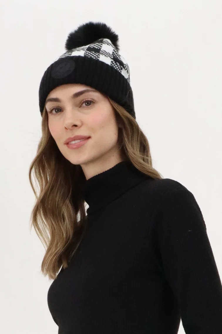Gloves and Pom Pom Hat - Black - Image 2