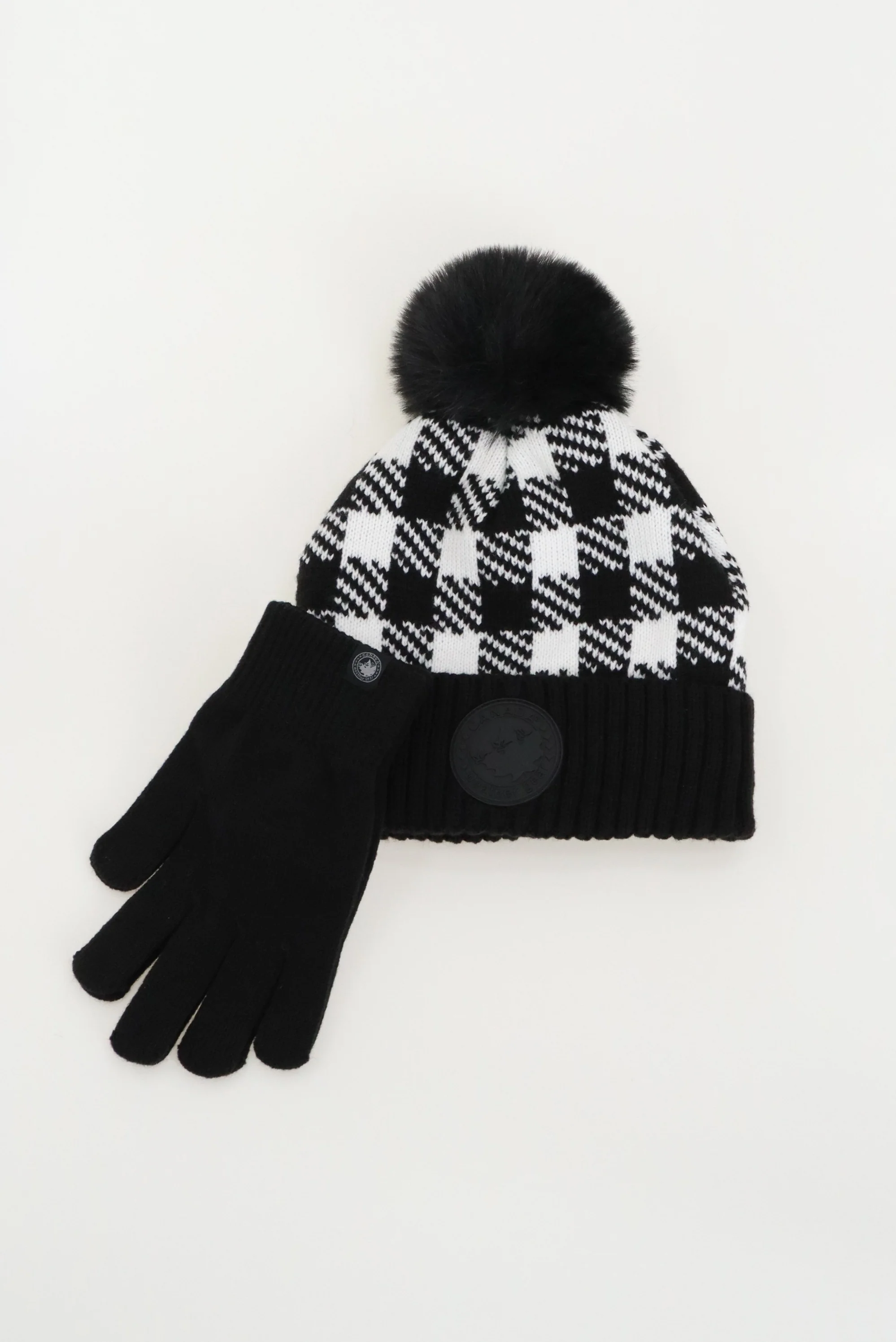 Gloves and Pom Pom Hat - Black - Image 4