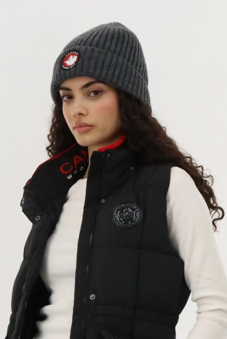 Gloves and Ribbed Knit Hat - Grey - Image 2