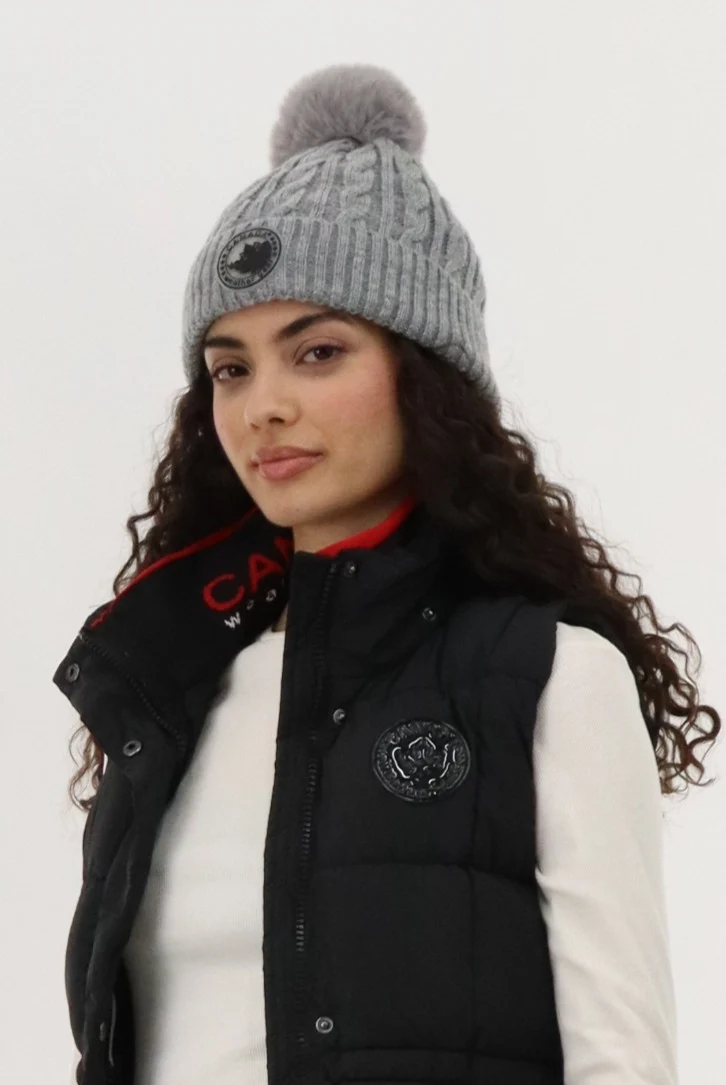 Gloves and Cable Knit Hat - Grey - Image 2