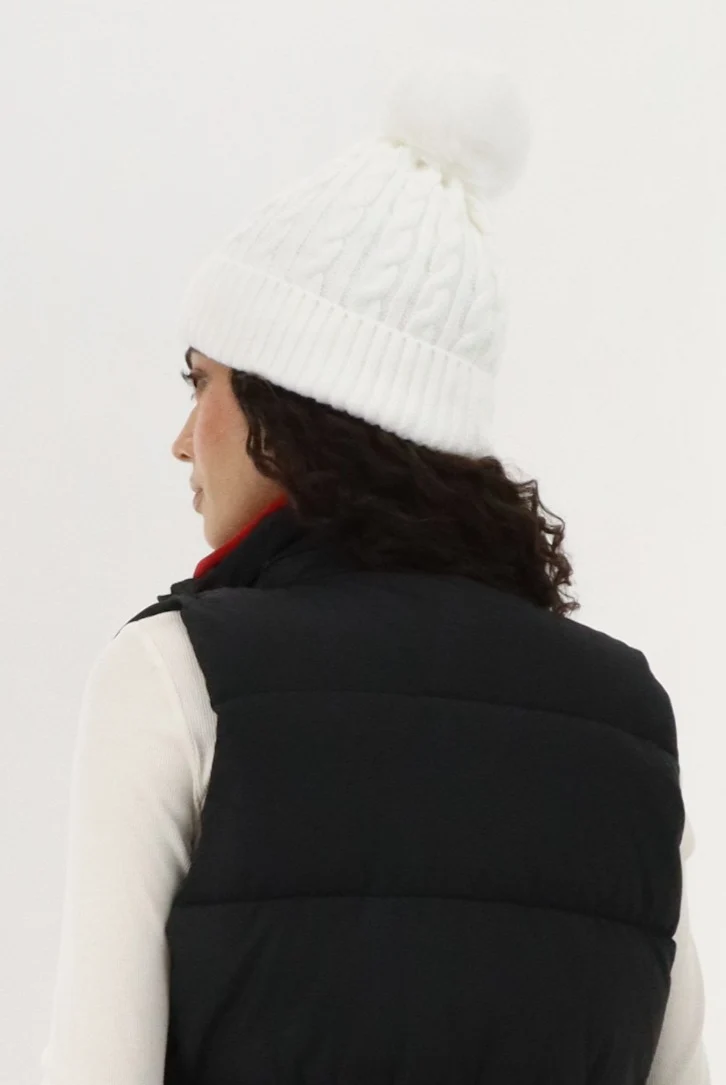 Gloves and Cable Knit Hat - White - Image 3