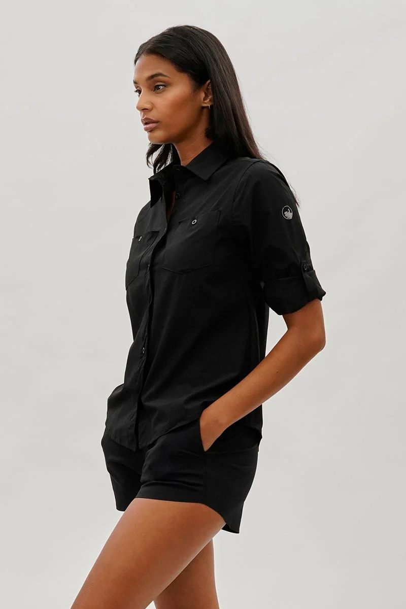 Button Up Utility Shirt - Black - Image 2
