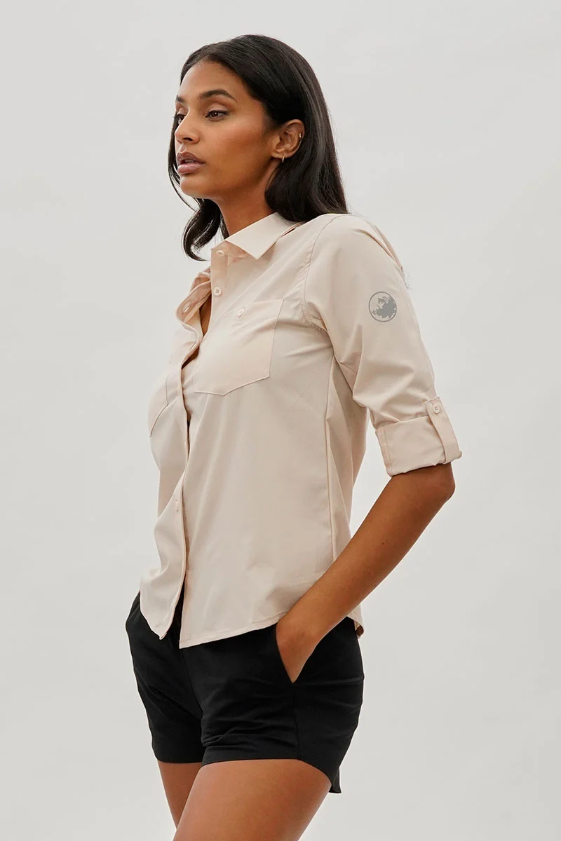 Button Up Utility Shirt - Beige - Image 2