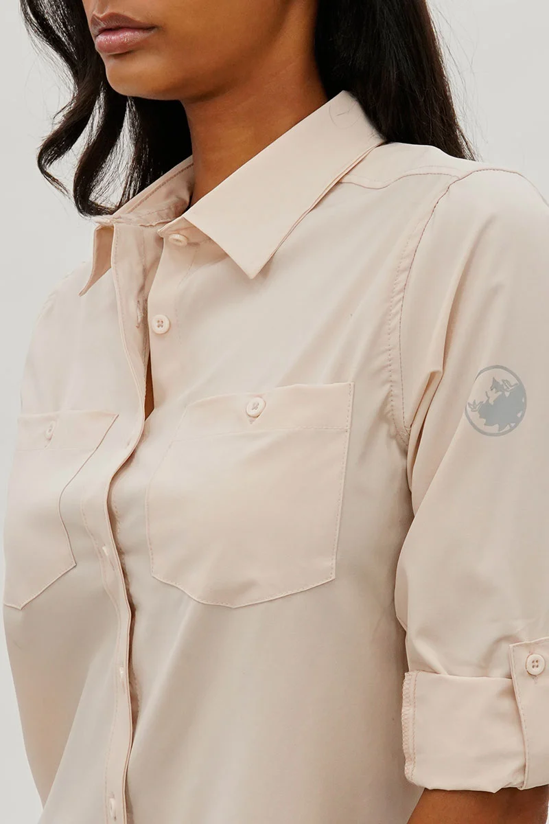 Button Up Utility Shirt - Beige - Image 4