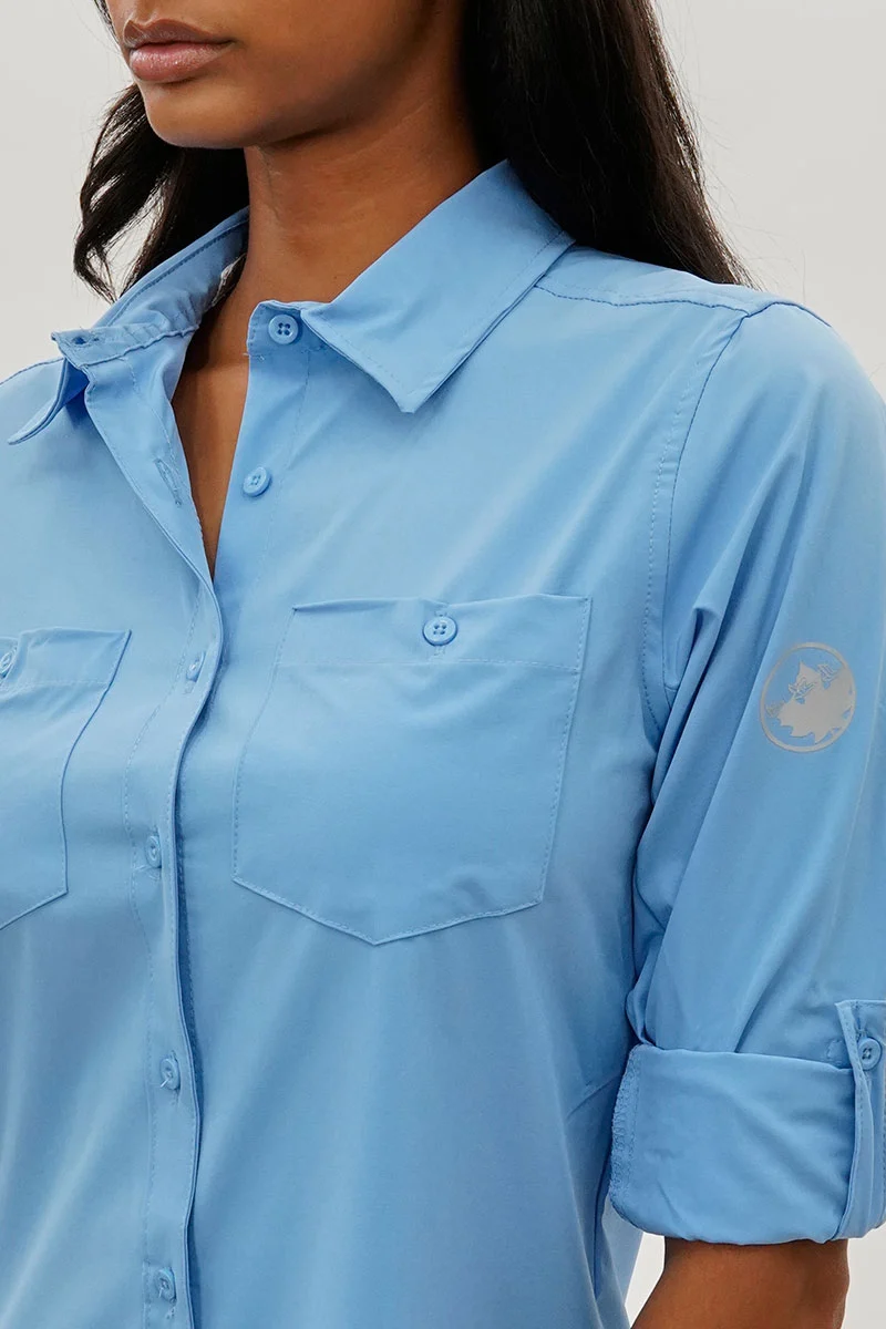 Button Up Utility Shirt - Blue - Image 4