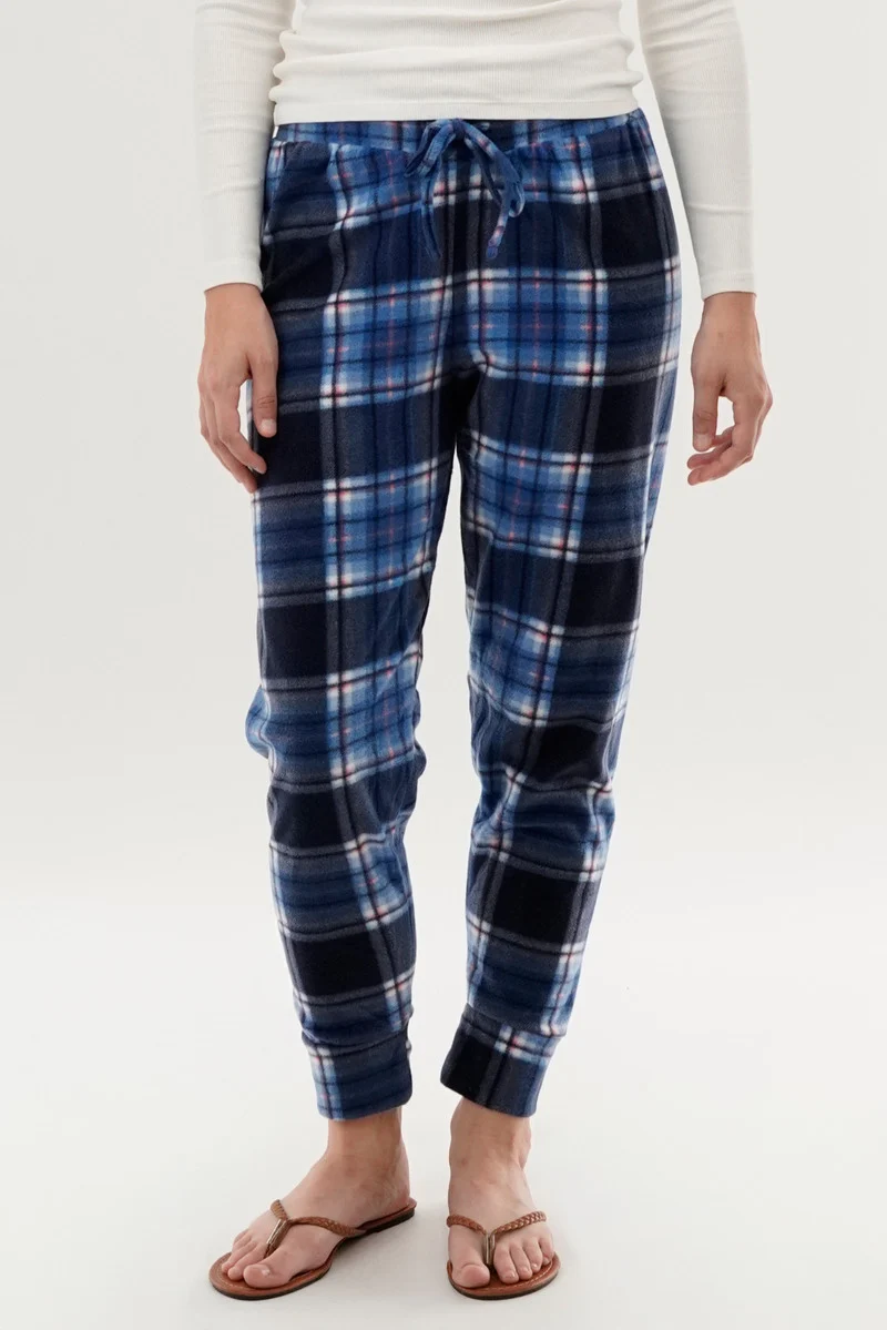 Plaid Pajama Pants - Navy