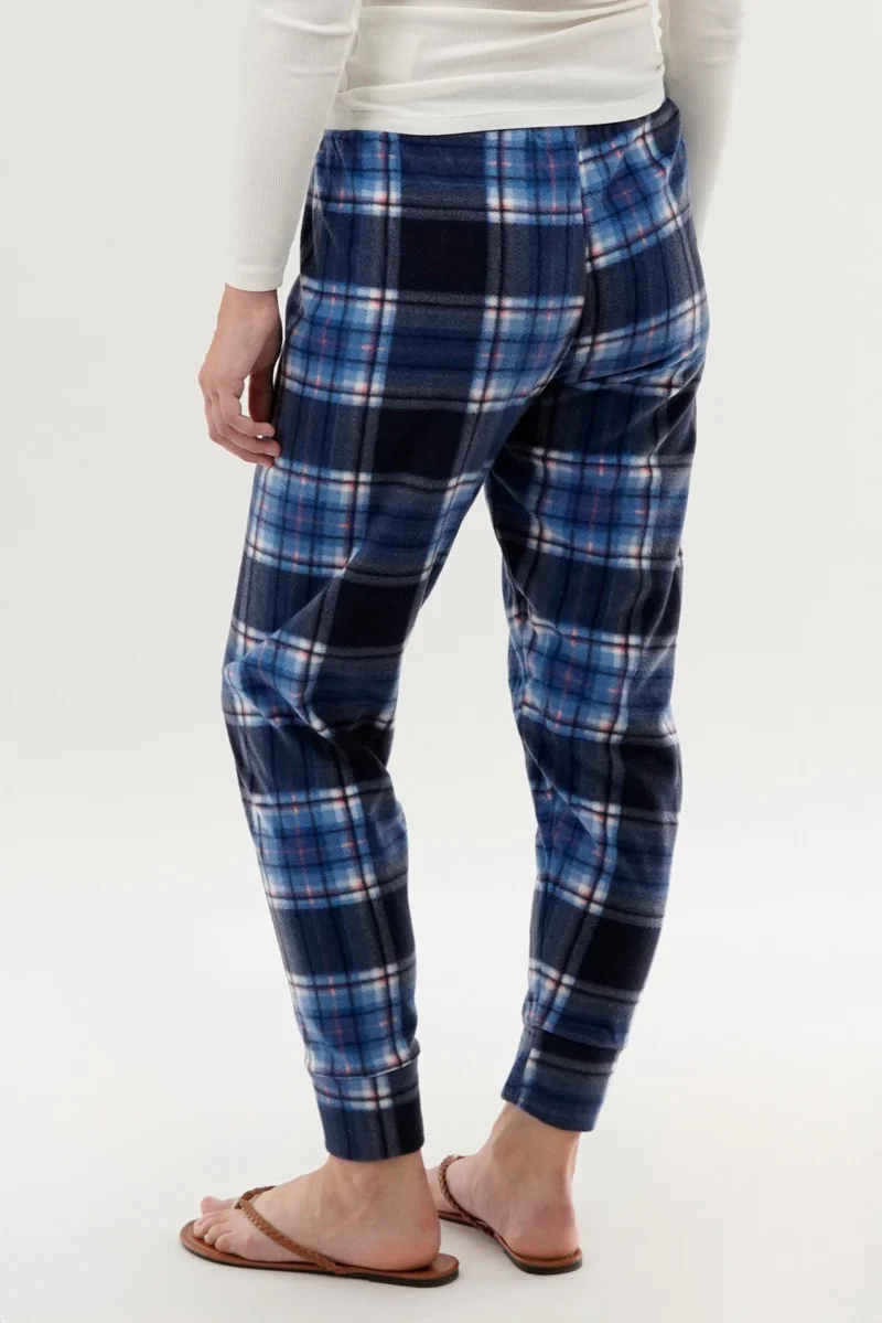 Plaid Pajama Pants - Navy - Image 3