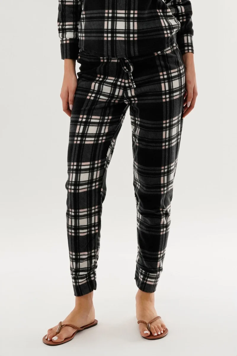 Plaid Pajama Pants - Black