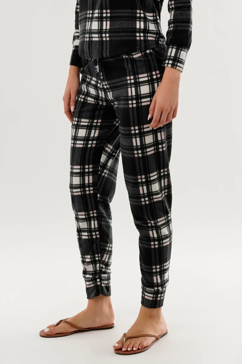 Plaid Pajama Pants - Black - Image 2