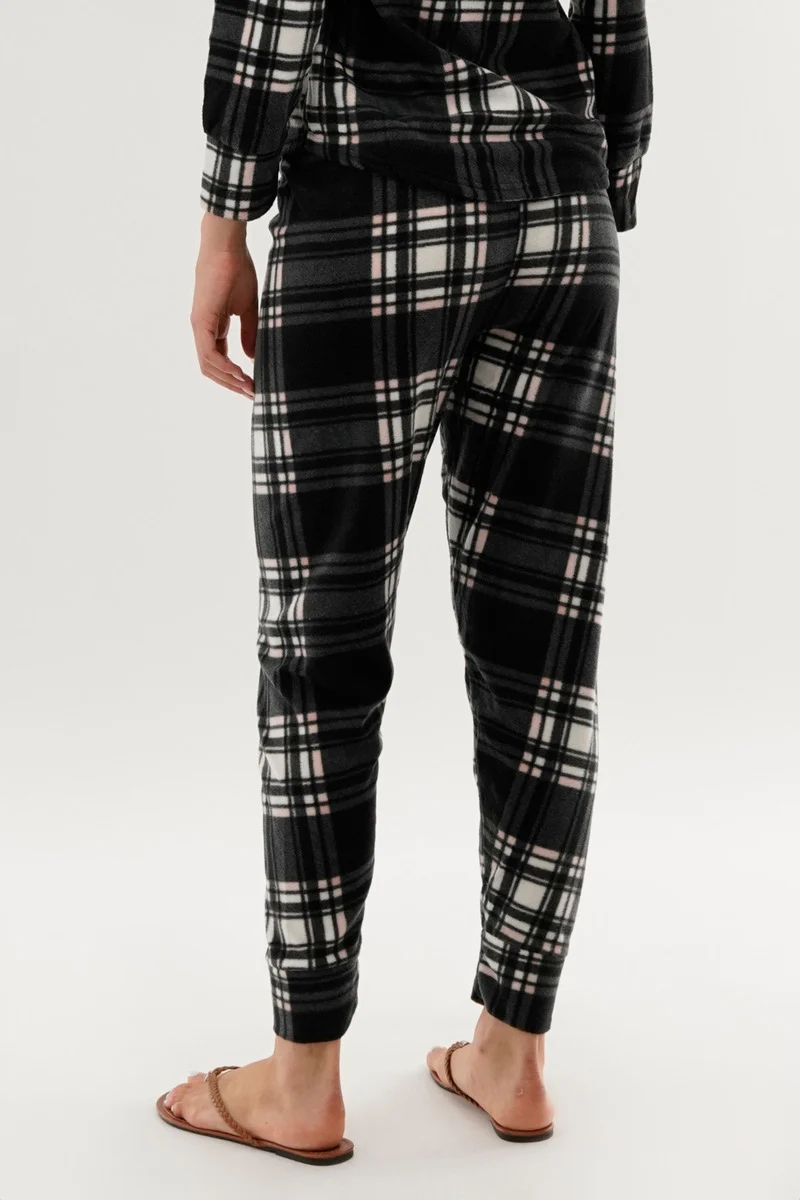 Plaid Pajama Pants - Black - Image 3