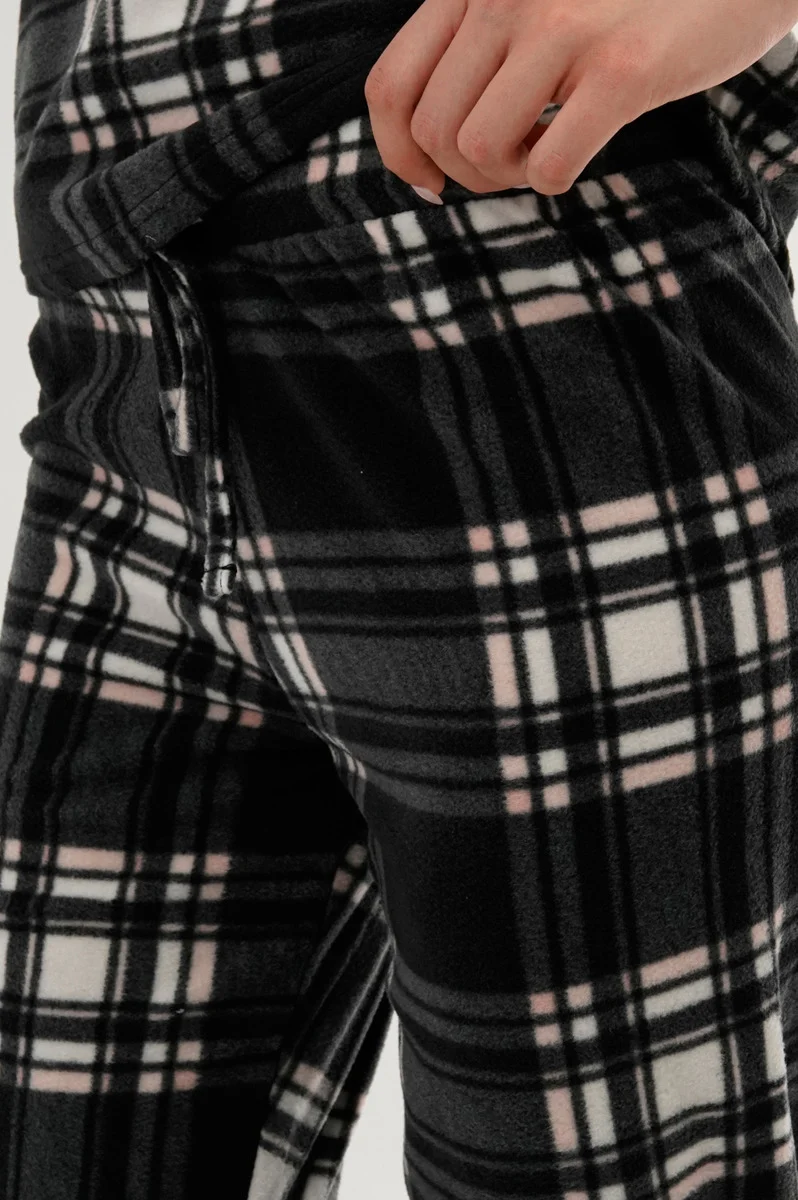 Plaid Pajama Pants - Black - Image 4