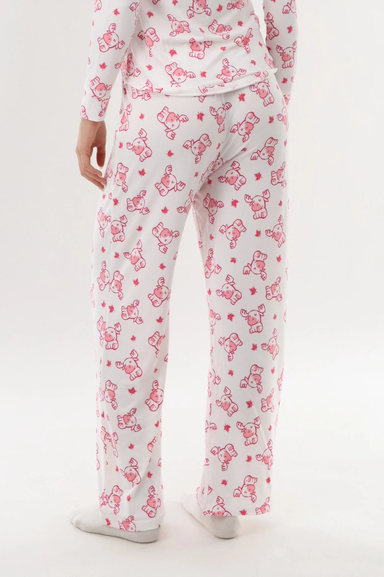 Long Printed Pajama Pants - White - Image 3
