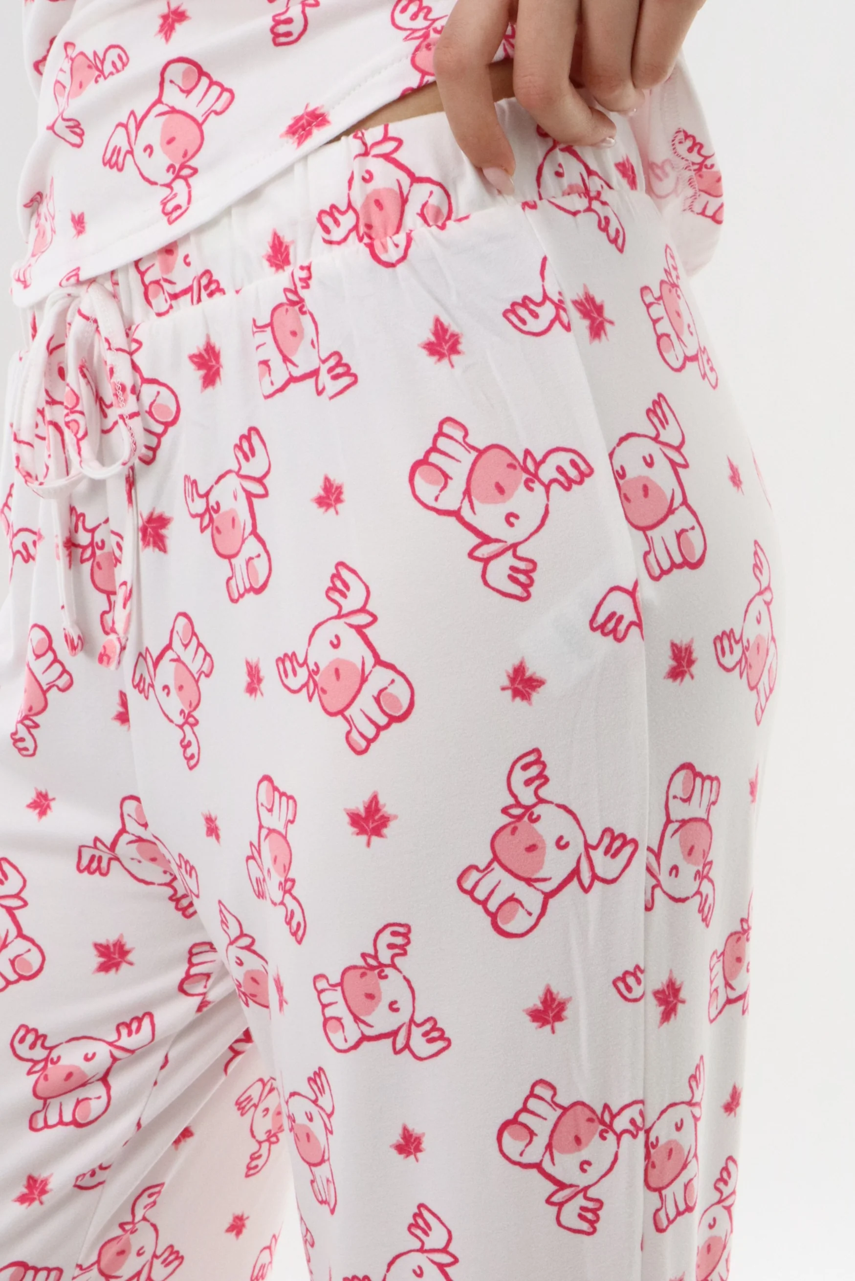 Long Printed Pajama Pants - White - Image 4