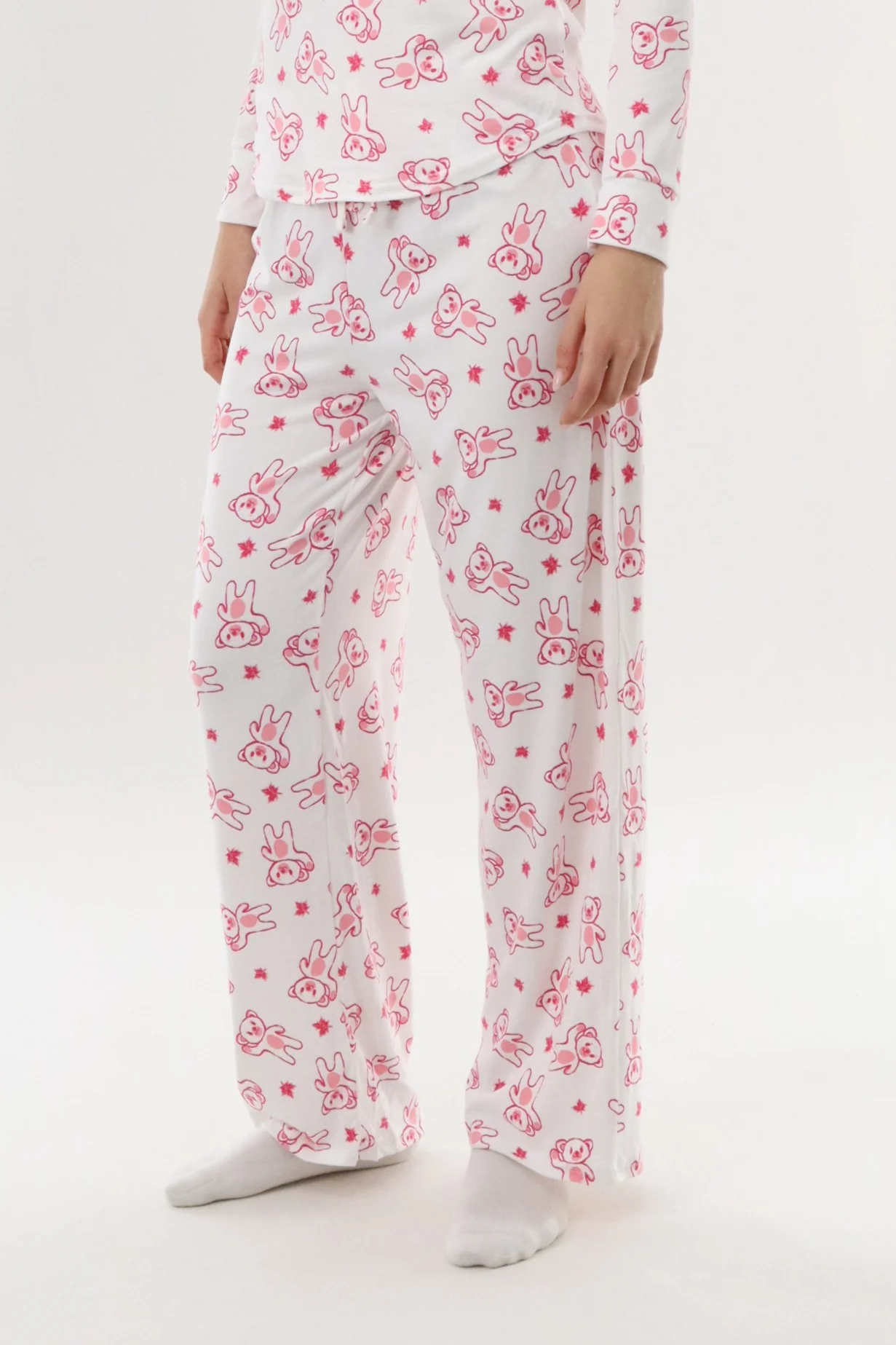 Teddy Bear Pajama Pants - White - Image 2