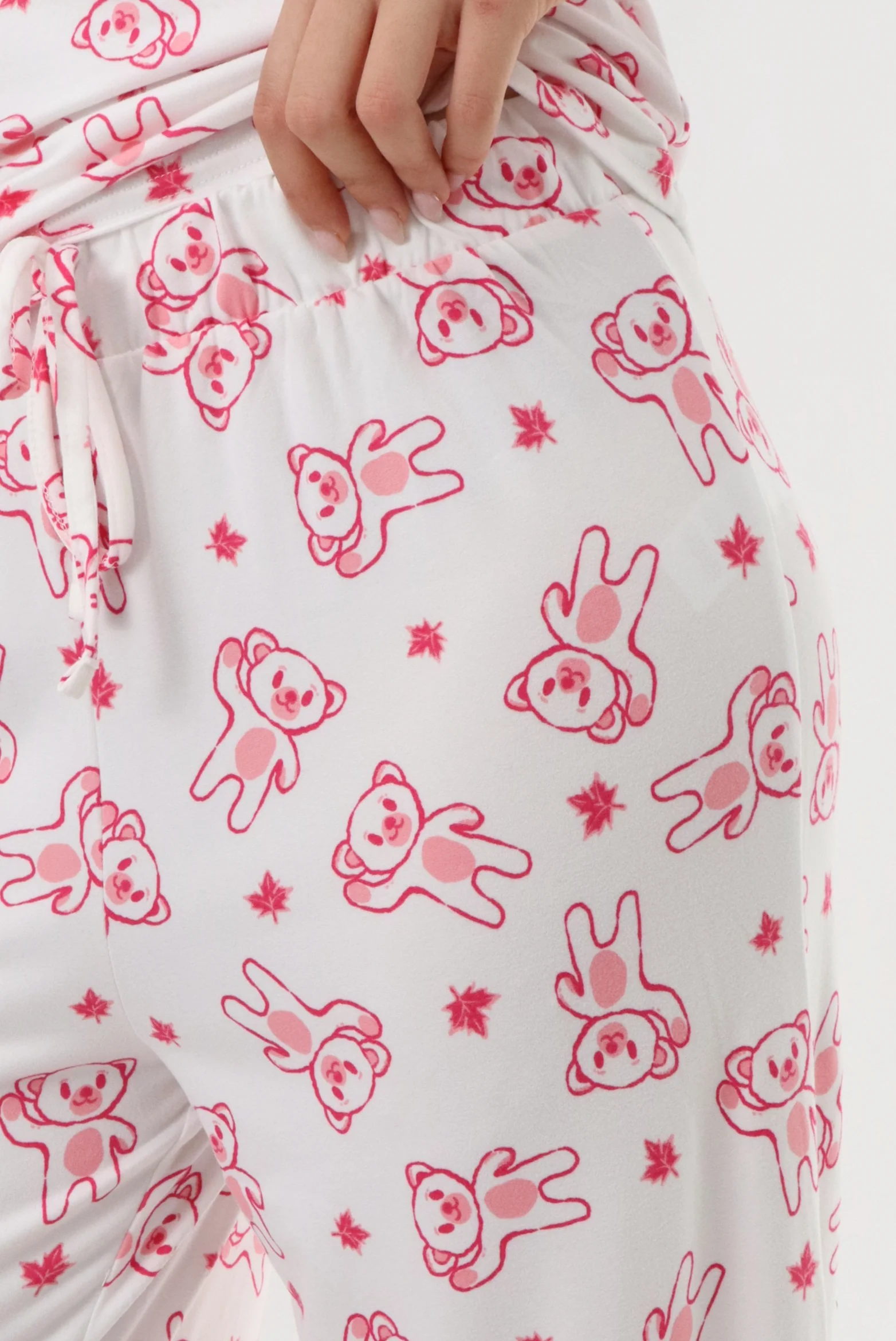 Teddy Bear Pajama Pants - White - Image 4