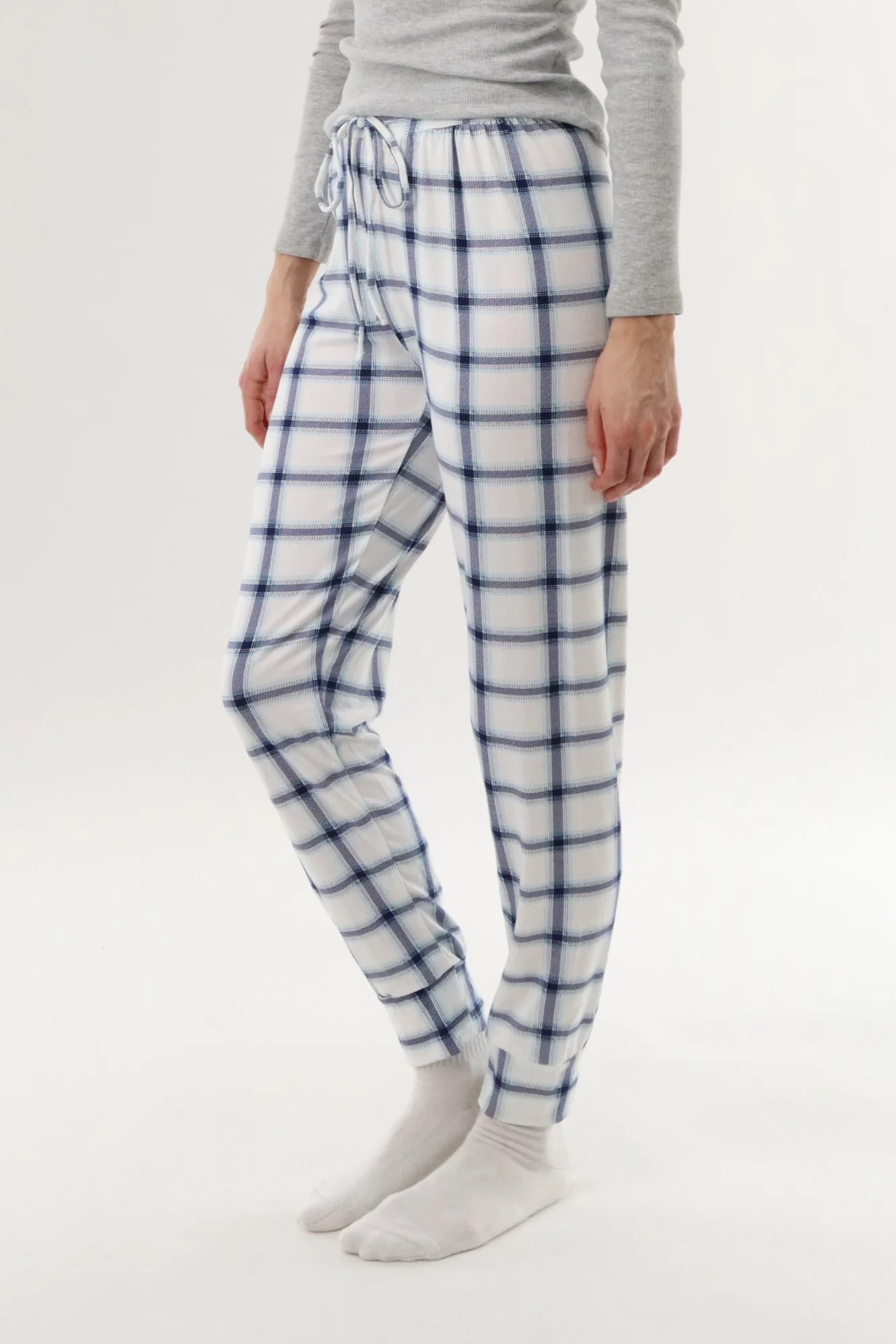 Jogger Pajama Pants - White - Image 2