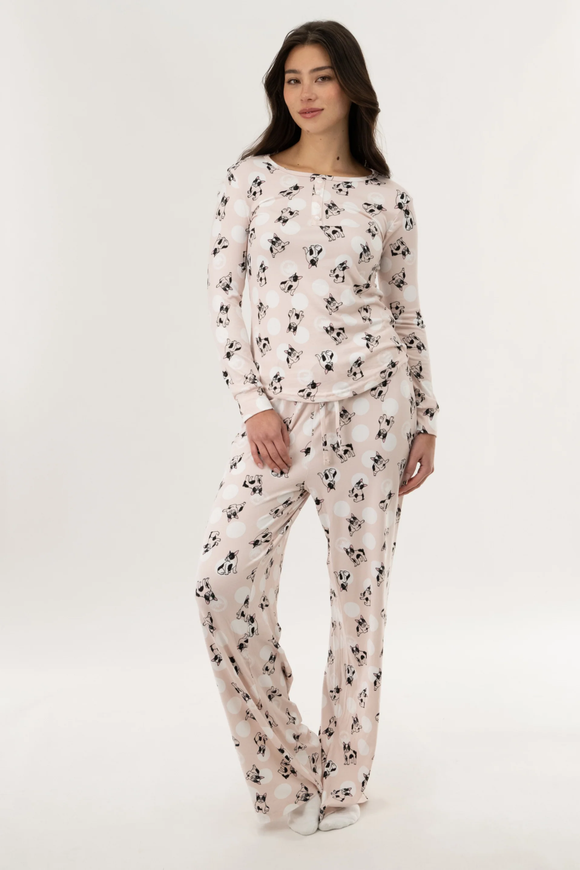 Dog Print Pajama Pants - Pink - Image 5