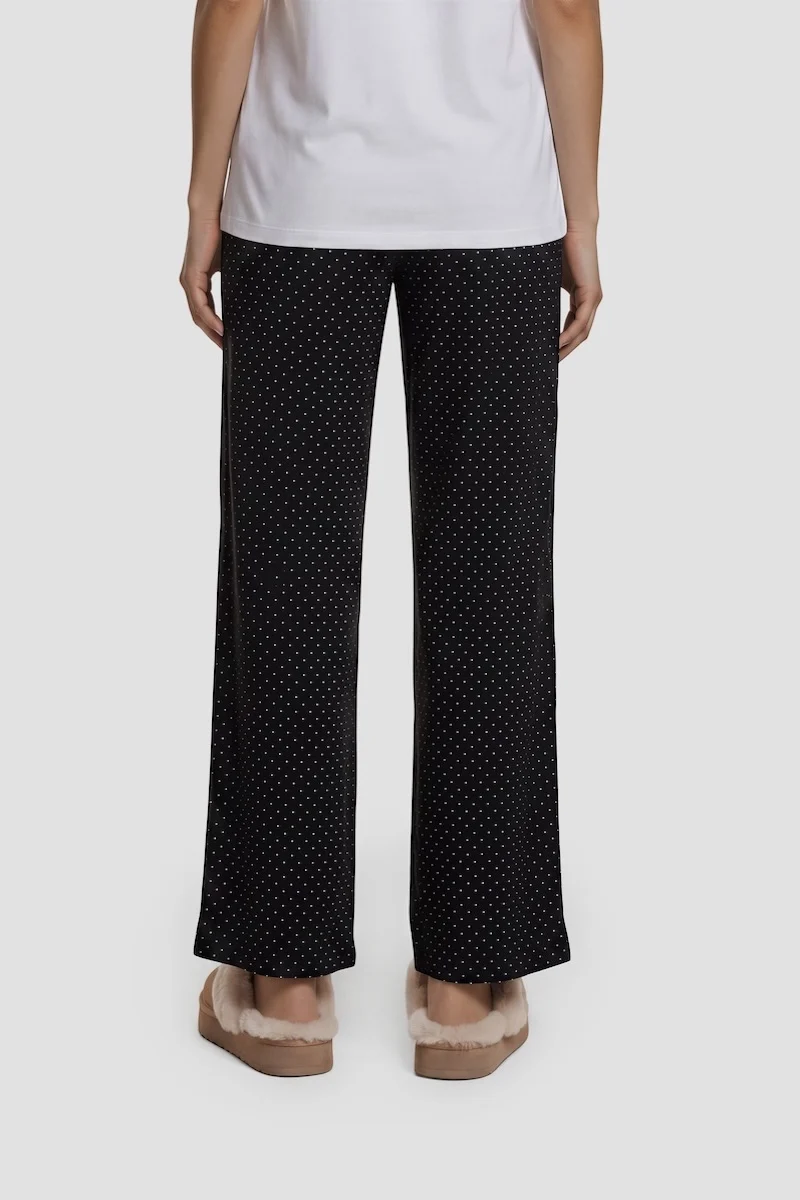 Polkadot Long Pajama Pants - Black - Image 2