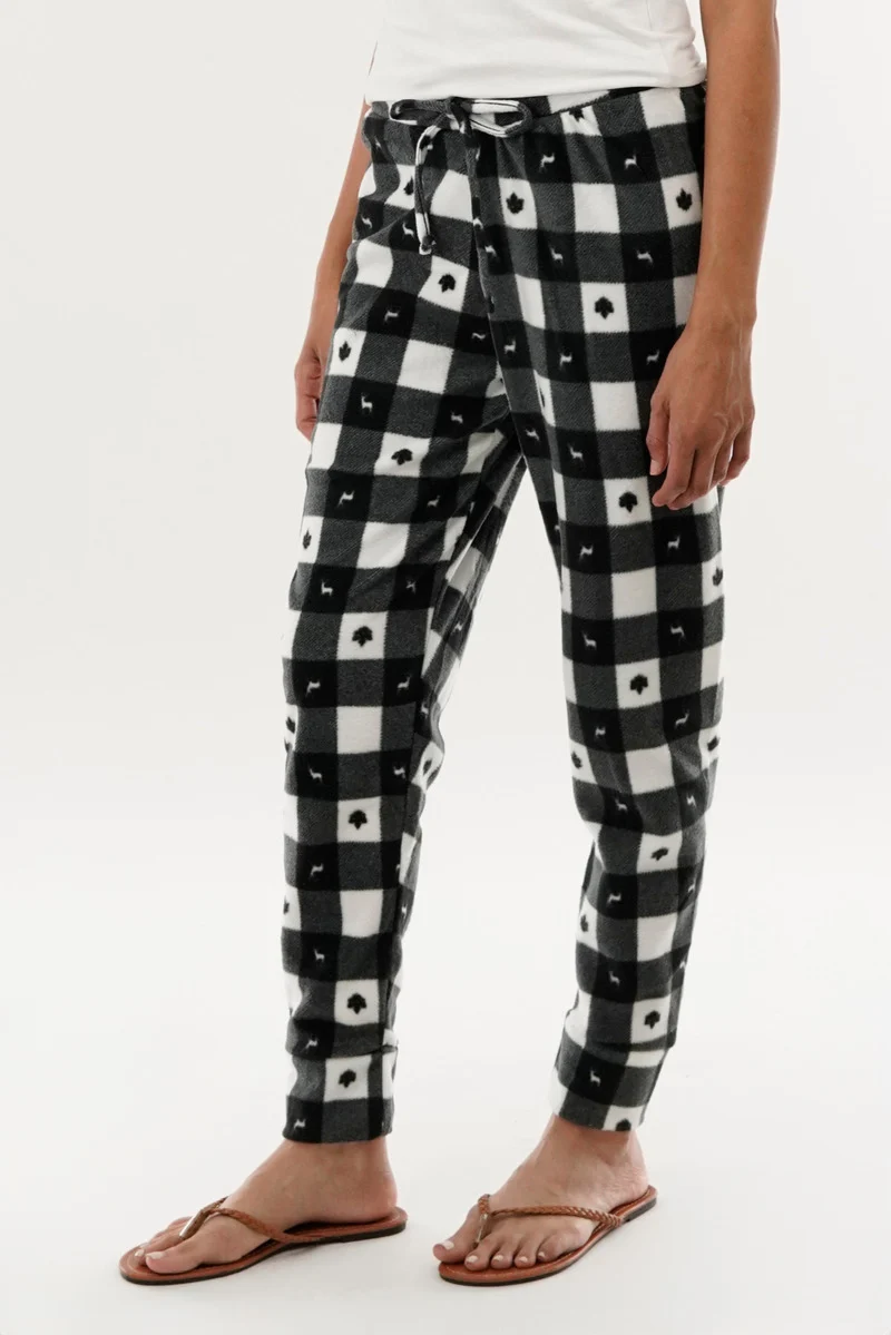 Plaid Pajama Pants - Black - Image 2