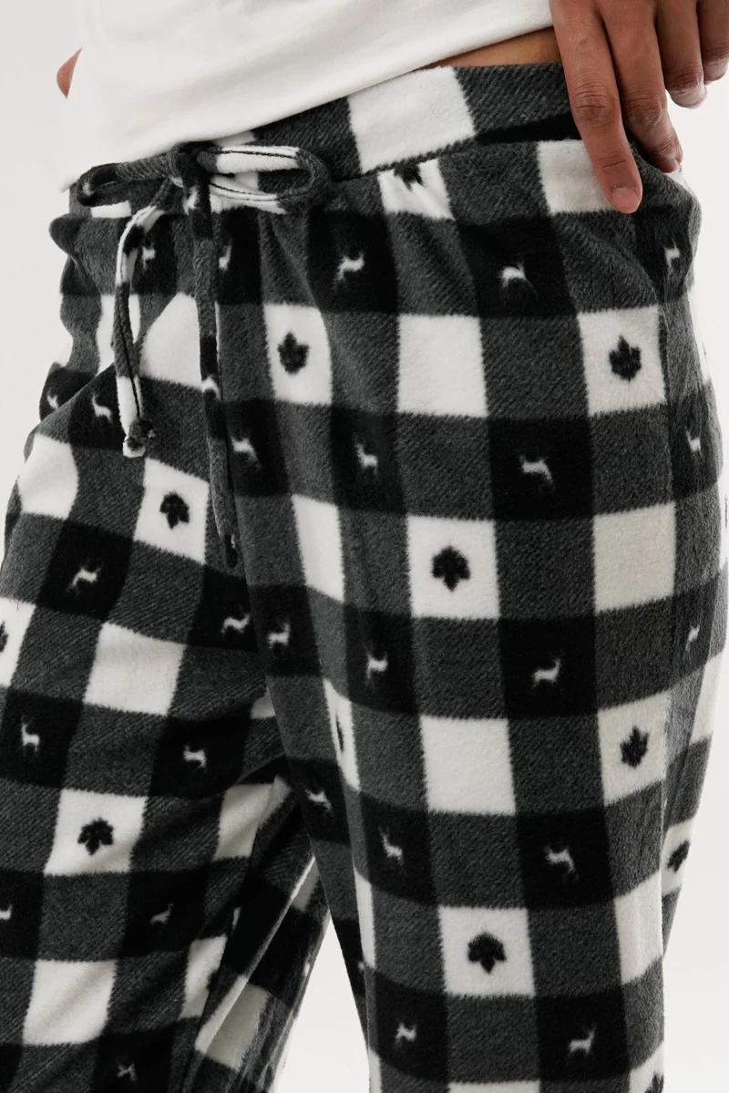 Plaid Pajama Pants - Black - Image 4