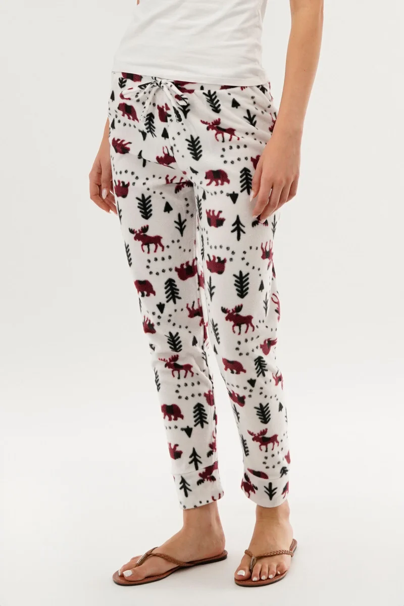 Winter Print Pajama Pants - White - Image 2