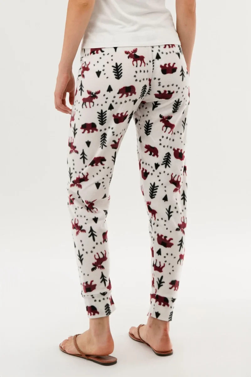 Winter Print Pajama Pants - White - Image 3