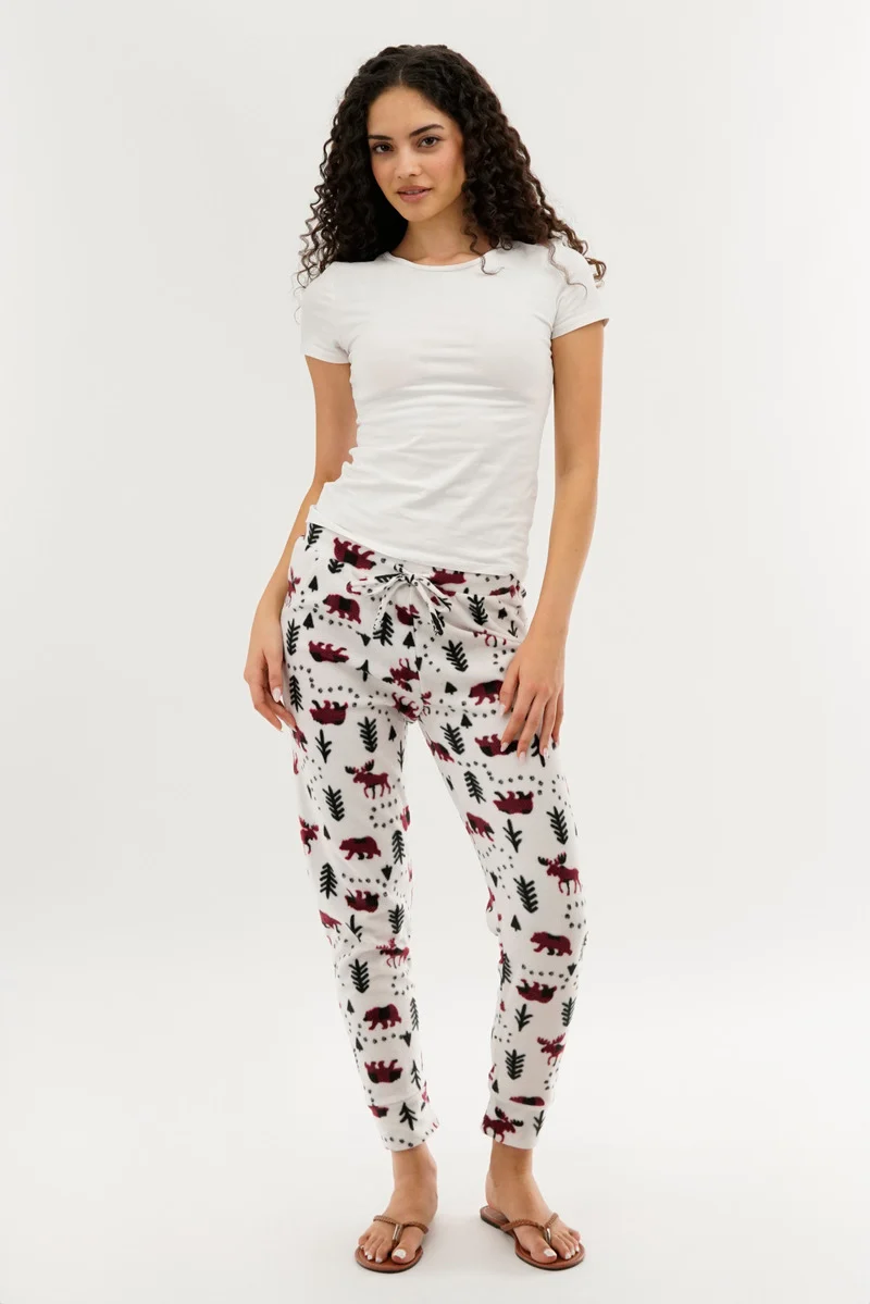 Winter Print Pajama Pants - White - Image 5